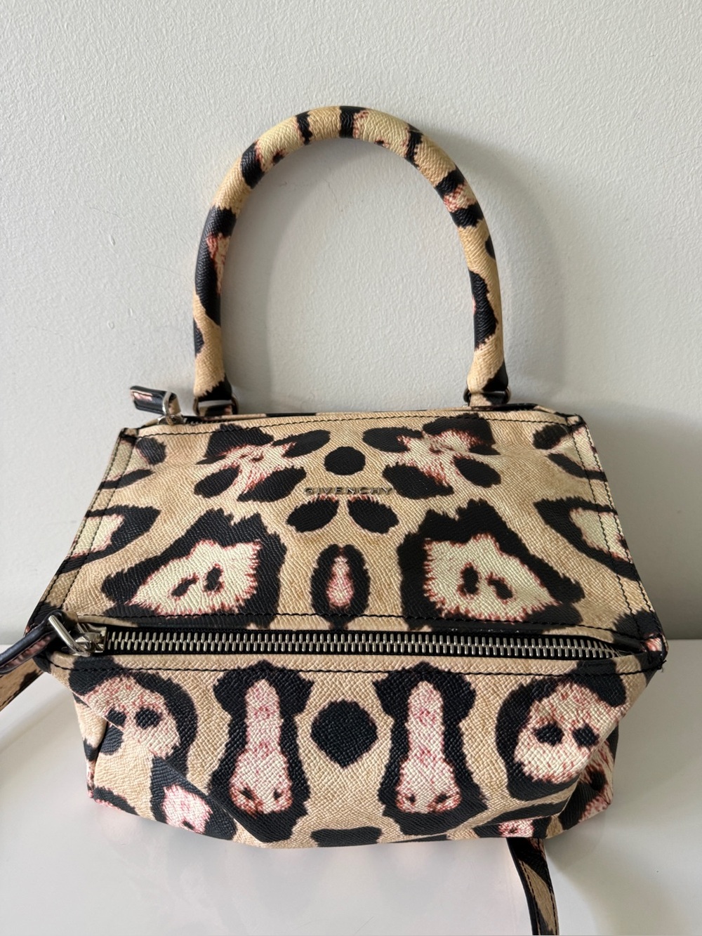 GIVENCHY Pandora Leather Small Crossbody Handbag Bag, Animal Print